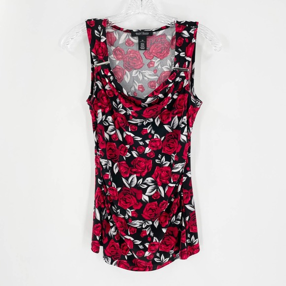 White House Black Market Tops - White House Black Market Red Floral Tank Top
